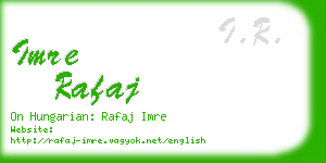 imre rafaj business card